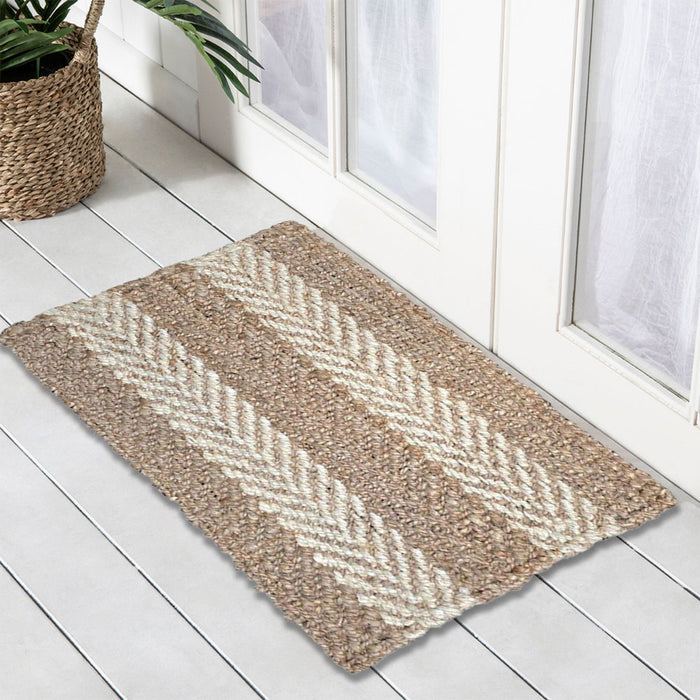 Stripes 2 Tone Jute Doormat, 50x80cm