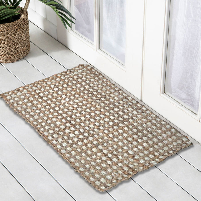 2 Tone Large Bubble Jute Doormat, 50x80cm