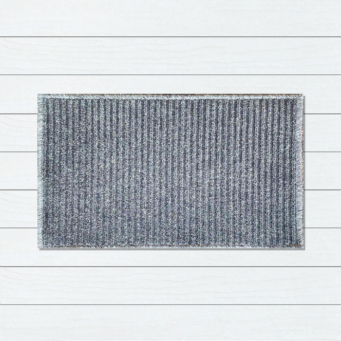 Border Ribbed Marine Carpet Mat, 40x60cm