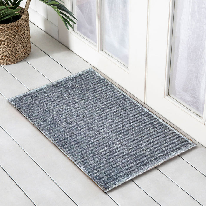 Border Ribbed Marine Carpet Mat, 40x60cm