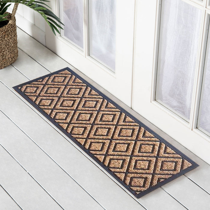 Diamond Rubber, Coir & Yarn Doormat, 40x120cm