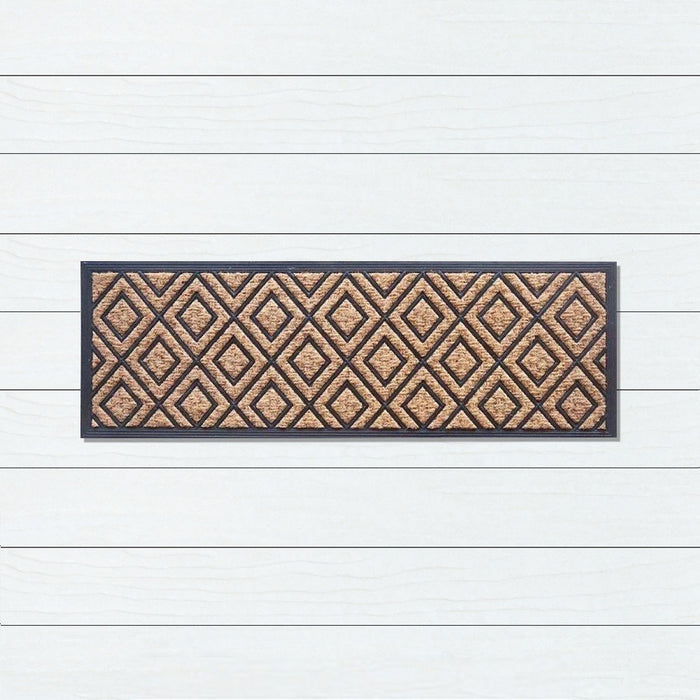 Diamond Rubber, Coir & Yarn Doormat, 40x120cm