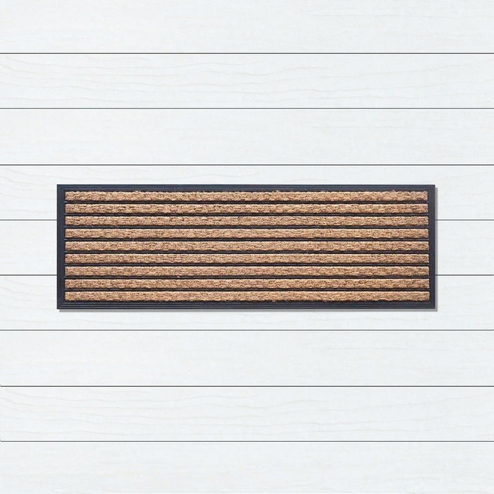 Stripe Rubber, Coir & Yarn Doormat, 40x120cm