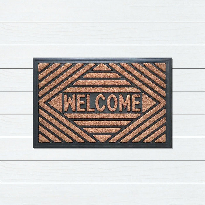 Embossed Welcome Rubber & Coir Doormat, 40x60cm