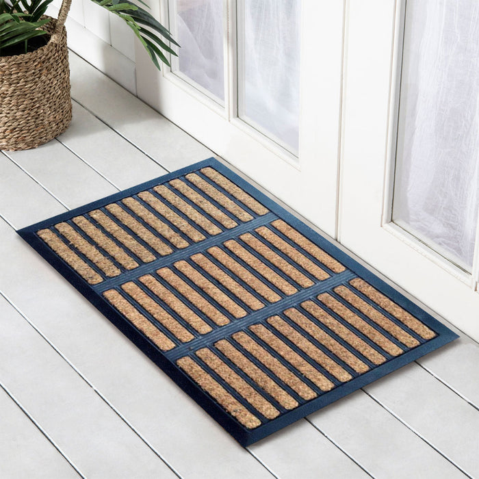 Embossed Brush M Rubber & Coir Doormat, 40x70cm