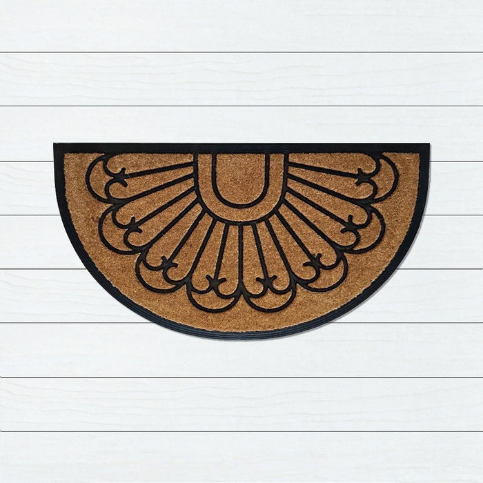 Embossed Arrow Rubber & Coir Doormat, 45x75cm