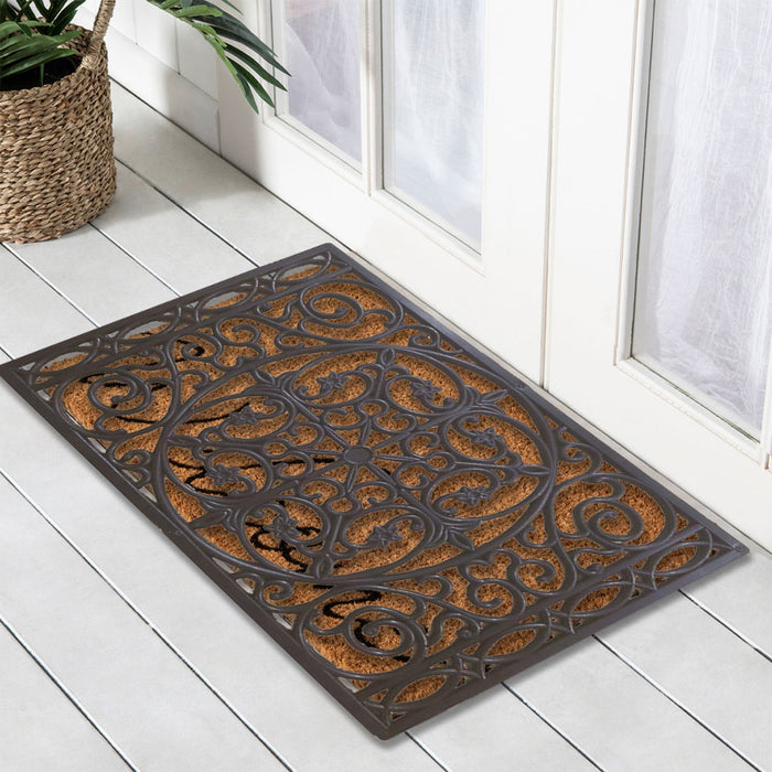 Rubber W/ Iron Design Mat, 45x75cm