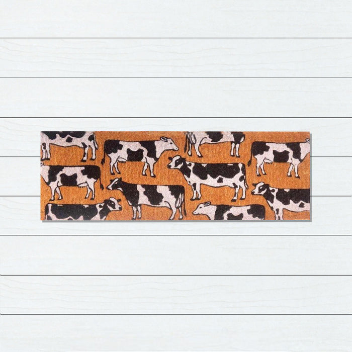 Dairy Cows Premium Coir Doormat, 39x119cm