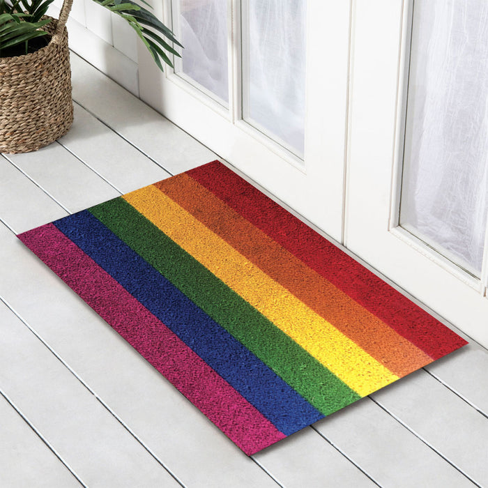 Rainbow PVC Backed Coir Doomat, 45x75cm