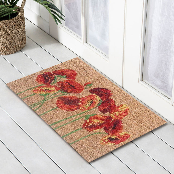 Nat Poppies Latex-Coir Doormat, 45x75cm