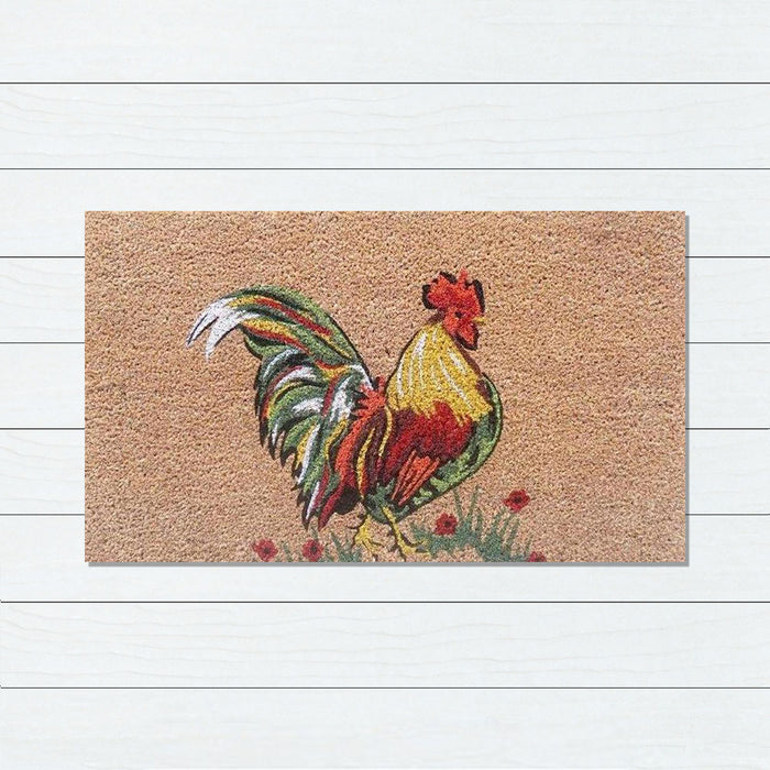 Nat Rooster Latex-Coir Doormat, 45x75cm