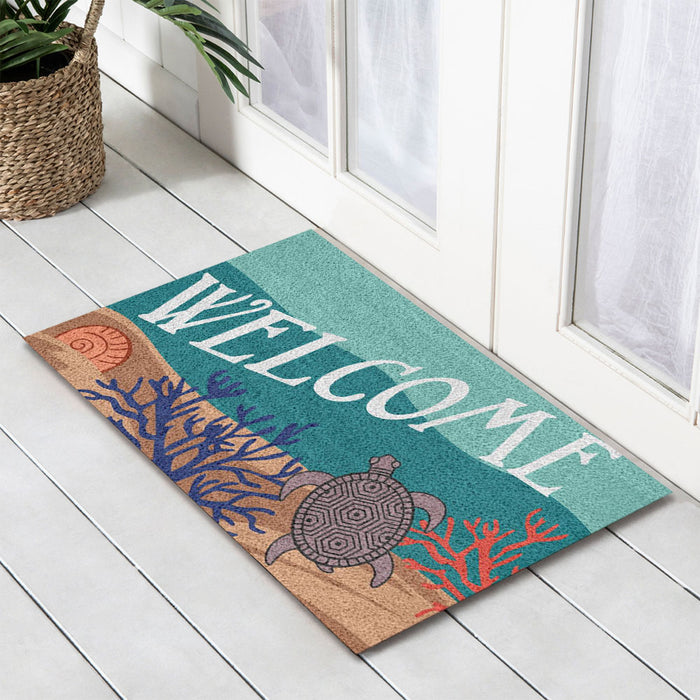 Turtle PVC Backed Doormat, 45x75cm