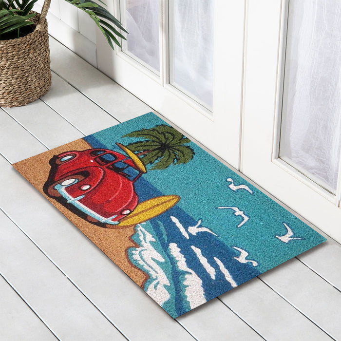 VW Bug Beach Latex-Coir Doormat, 45x75cm