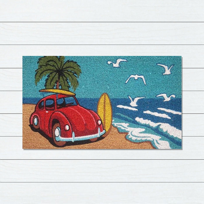 VW Bug Beach Latex-Coir Doormat, 45x75cm