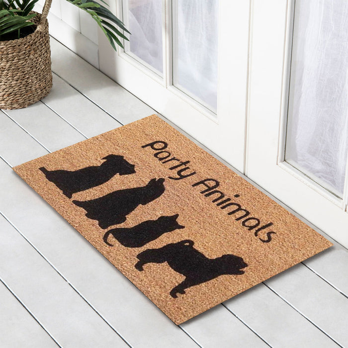 Party Animals Latex-Coir Doormat, 45x75cm