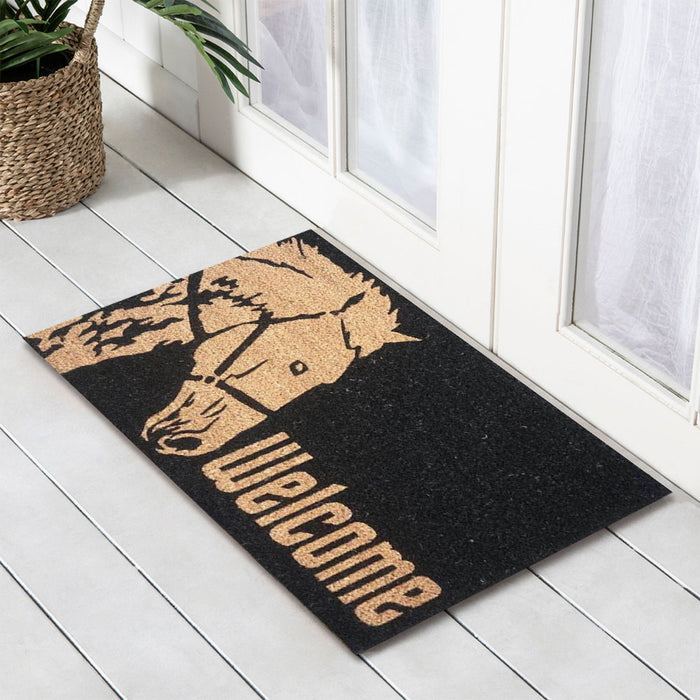 Horse Welcome Latex-Coir Doormat, 45x75cm