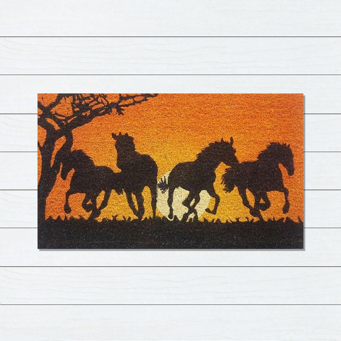 Galloping Horses Latex-Coir Doormat, 45x75cm