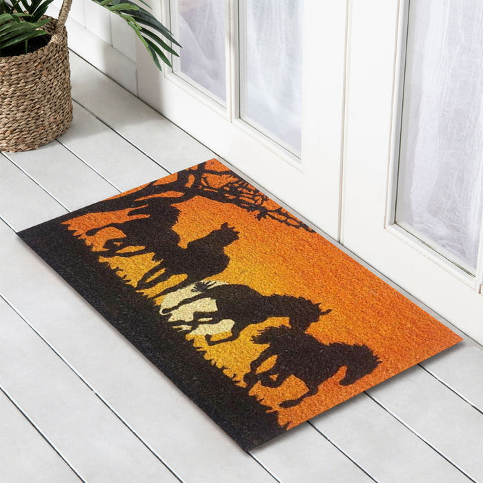 Galloping Horses Latex-Coir Doormat, 45x75cm