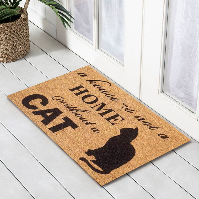 Home Cat Latex-Coir Doormat, 45x75cm