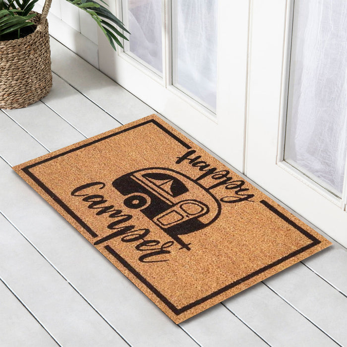 Retro Camper Latex-Coir Doormat, 45x75cm