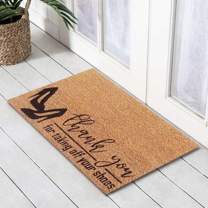 Shoes off Latex-Coir Doormat, 45x75cm