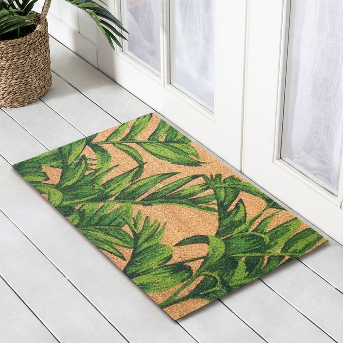 Gr Palm Fond Latex-Coir Doormat, 45x75cm