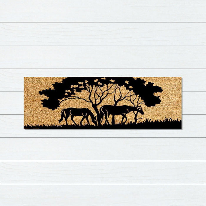 Horses Tree Latex-Coir Doormat, 45x75cm