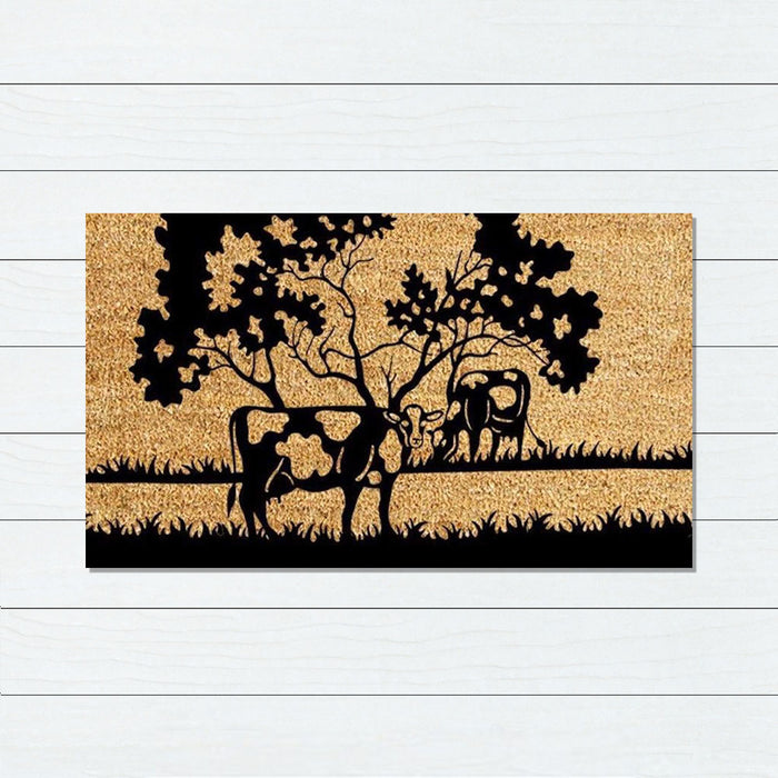 Cow Tree Latex-Coir Doormat, 45x75cm