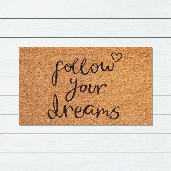 Follow Dreams Latex-Coir Doormat, 45x75cm