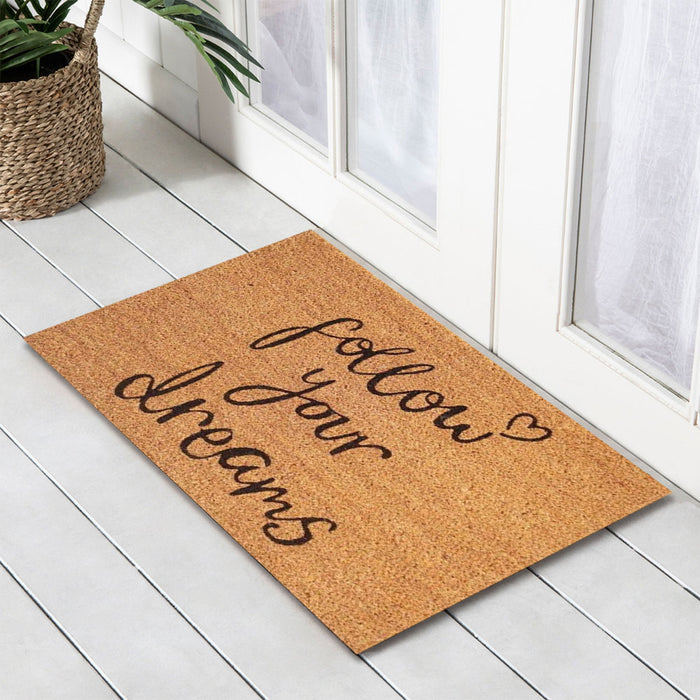 Follow Dreams Latex-Coir Doormat, 45x75cm