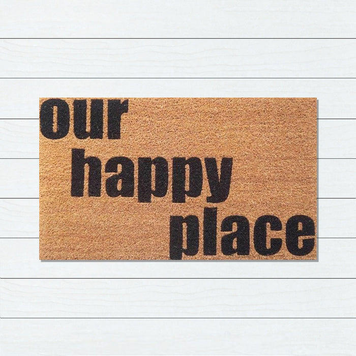 Happy Place Latex-Coir Doormat, 45x75cm