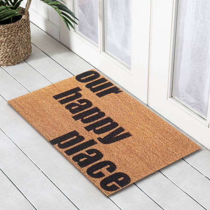 Happy Place Latex-Coir Doormat, 45x75cm