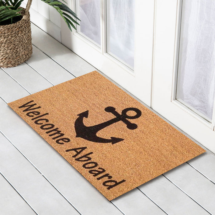 Welcome Aboard Latex-Coir Doormat, 45x75cm