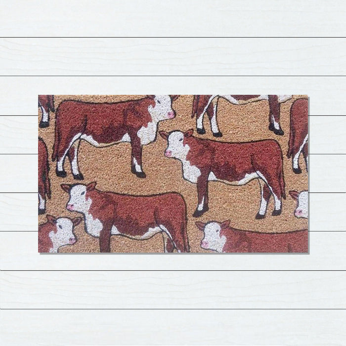 Cow Latex-Coir Doormat, 45x75cm