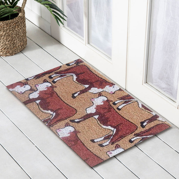 Cow Latex-Coir Doormat, 45x75cm