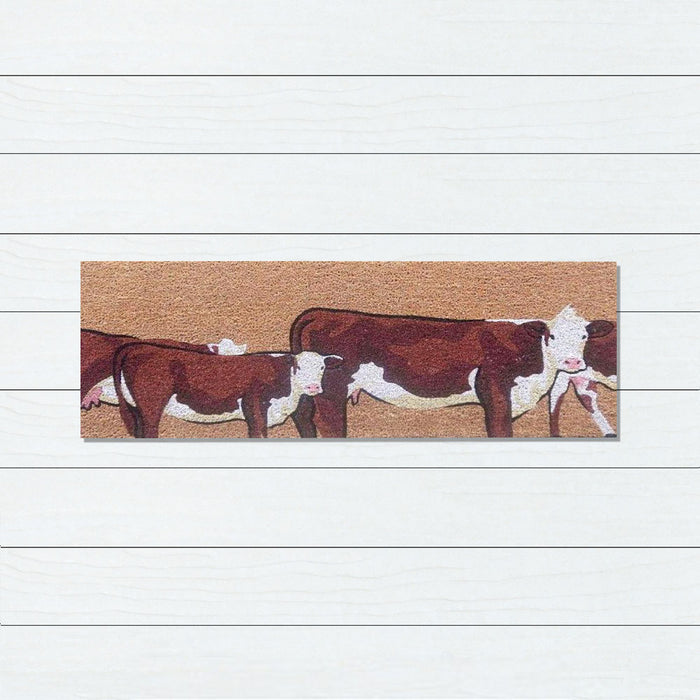 Cow Latex-Coir Doormat, 45x110cm