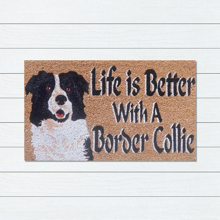 Border Colie Latex-Coir Doormat, 45x75cm