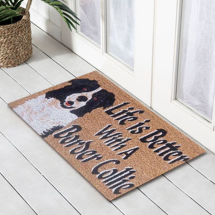 Border Colie Latex-Coir Doormat, 45x75cm