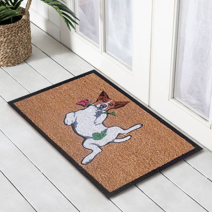 Jack Russel Latex-Coir Doormat, 45x75cm