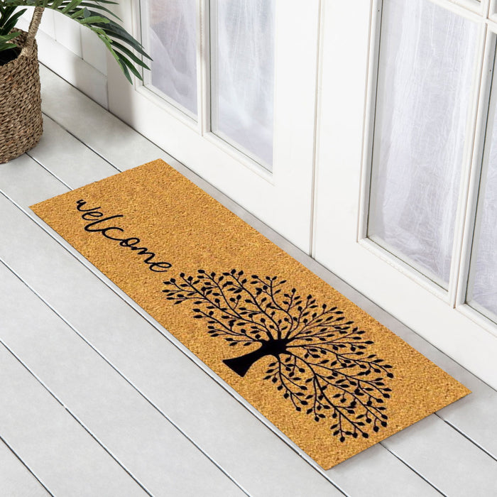 Welcome Tree Latex Coir Doormat, 45x110cm