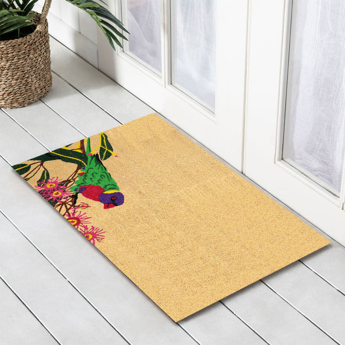 Lorikeet PVC Backed Coir Doormat, 45x75cm