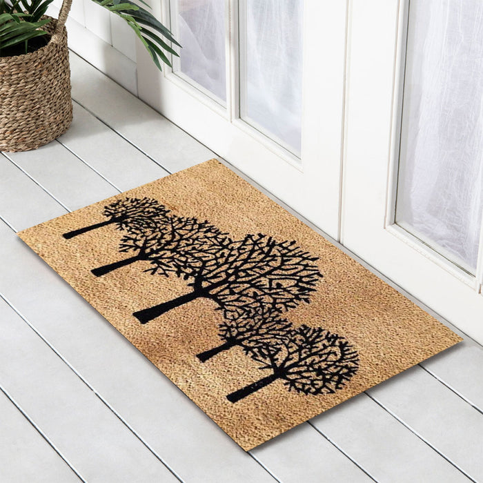 Trees Latex-Coir Doormat, 45x75cm