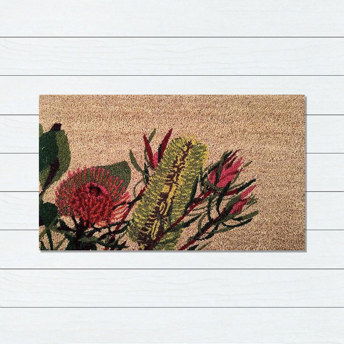 Aussie Flowers Latex-Coir Doormat, 45x75cm