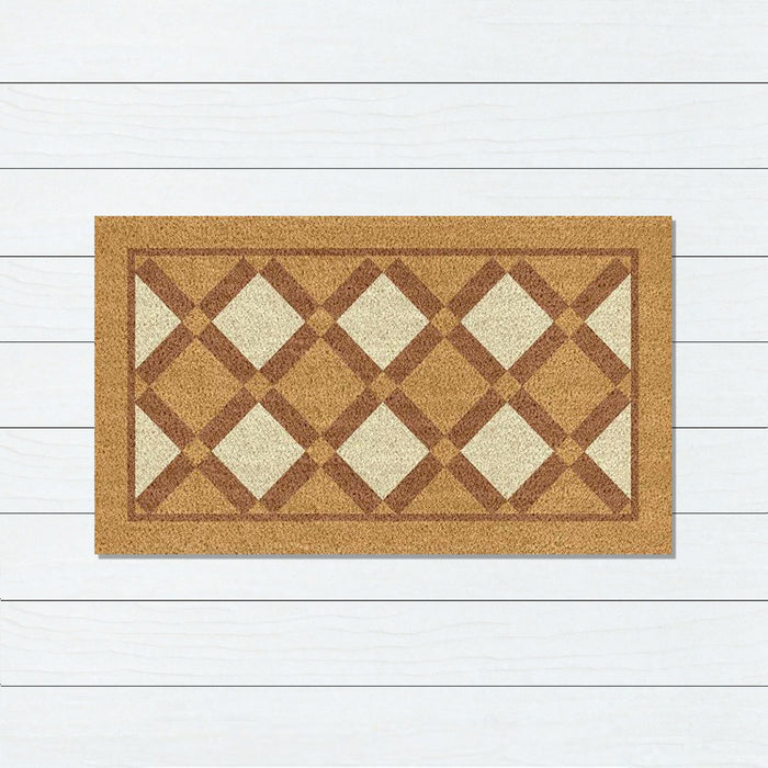 Tile PVC Back Coir Doormat, 45x75cm