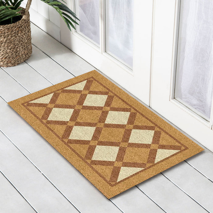 Tile PVC Back Coir Doormat, 45x75cm