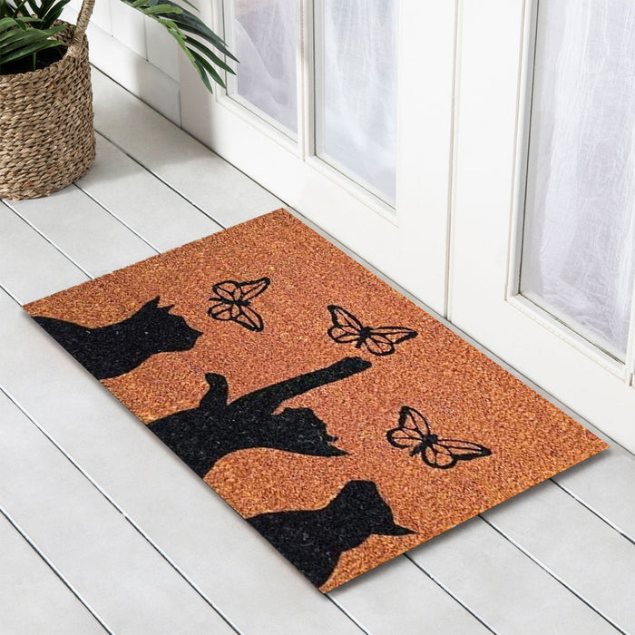 Cats Latex Coir Doormat, 40x55cm