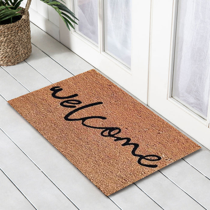 Welcome Latex Coir Doormat, 40x55cm