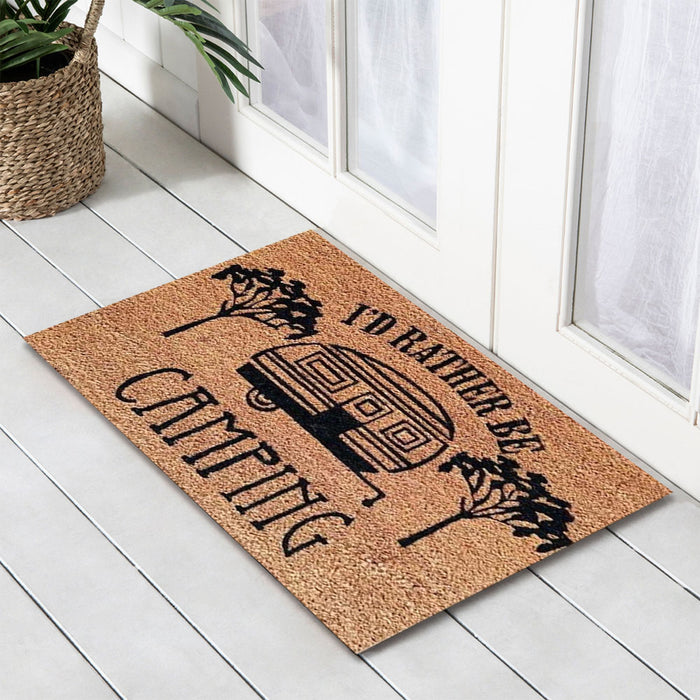 Rather Be Camping Latex Coir Doormat, 40x55cm