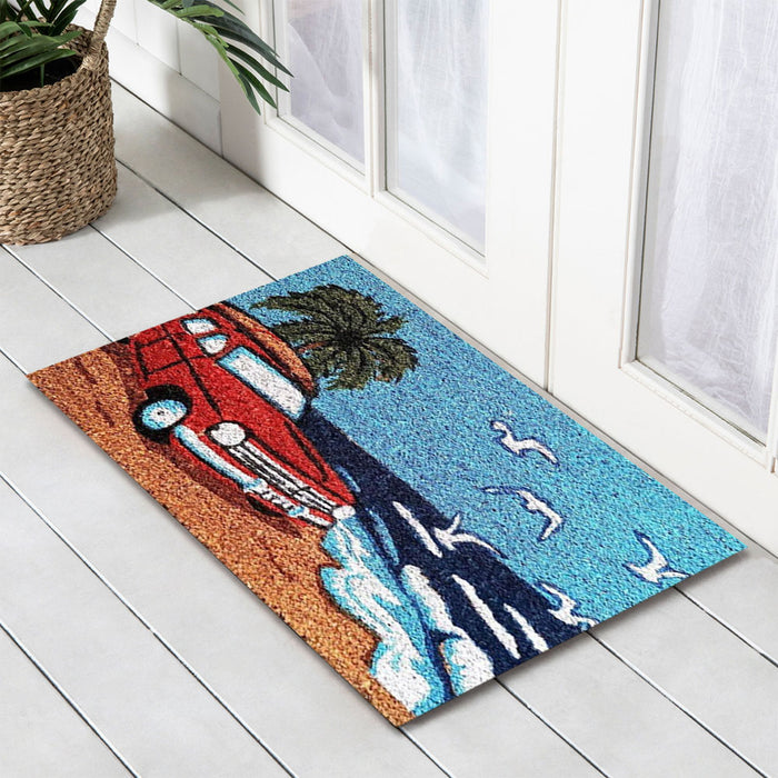 Red EH Surf Latex Coir Doormat, 40x55cm