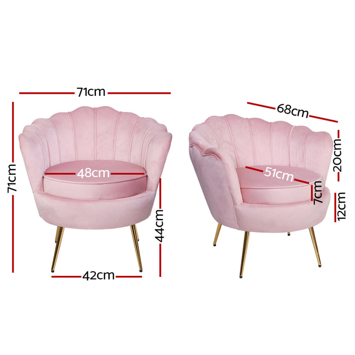 Artemis Armchair Velvet Pink Callista